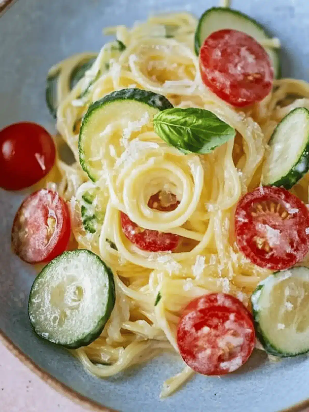 Zucchini-Spaghetti mit Frischkäsesoße schnell zubereiten 4 Zucchini-Spaghetti mit Frischkäsesoße