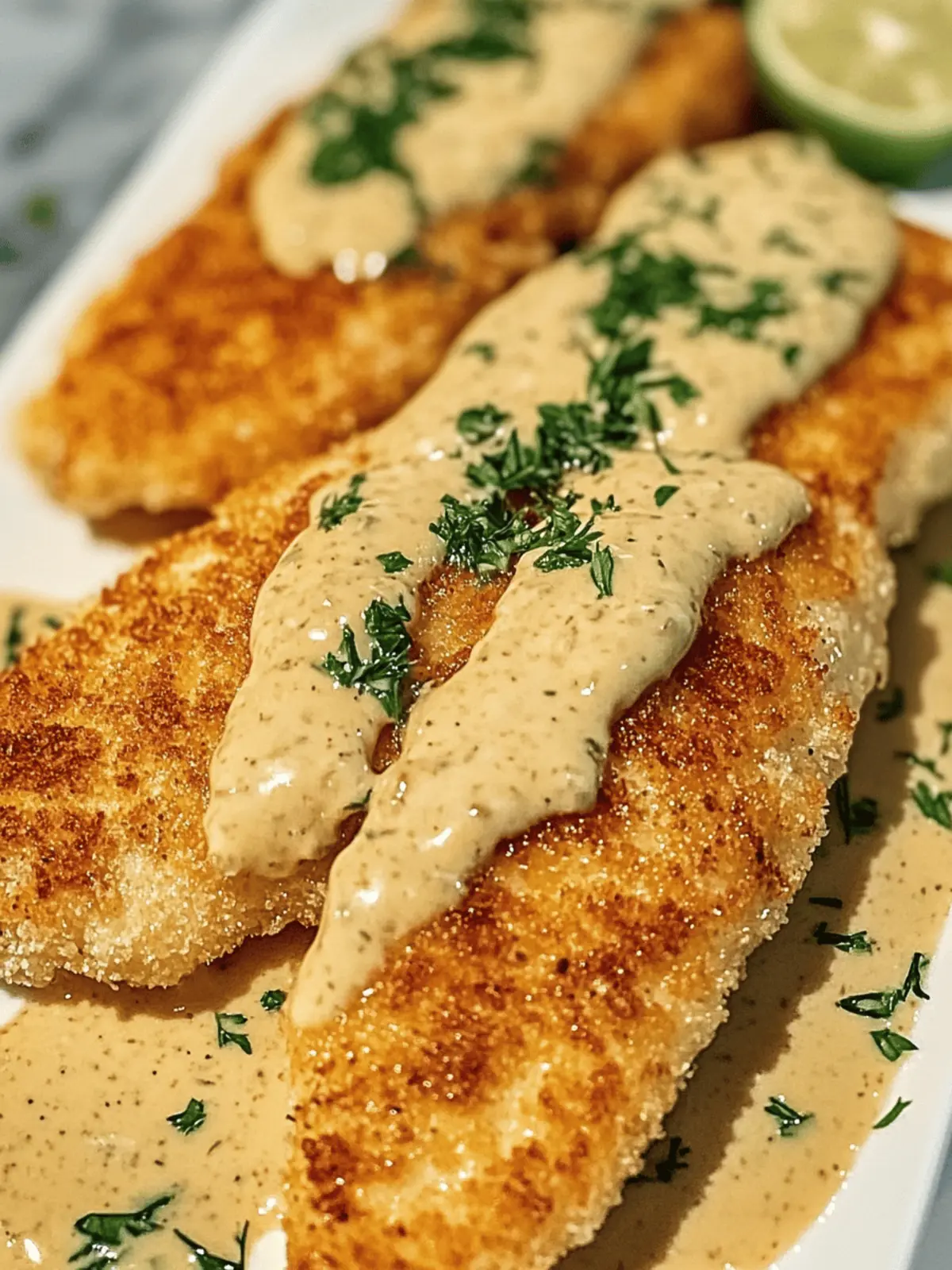 Crispy Parmesan Chicken mit Alfredo-Sauce Rezept 2 Crispy Parmesan Chicken with Alfredo Sauce