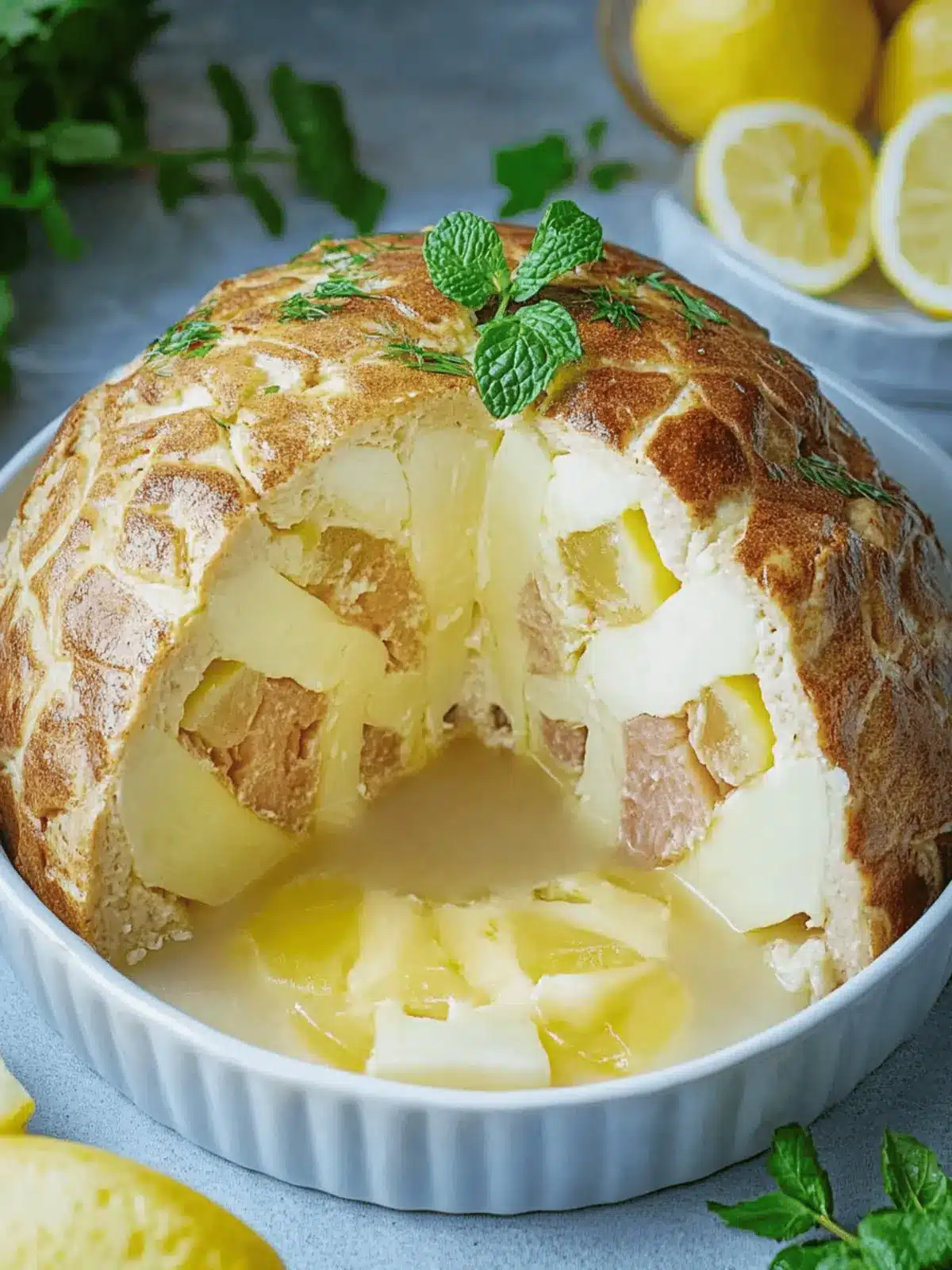 Blumenkohlbombe mit Hackfleisch