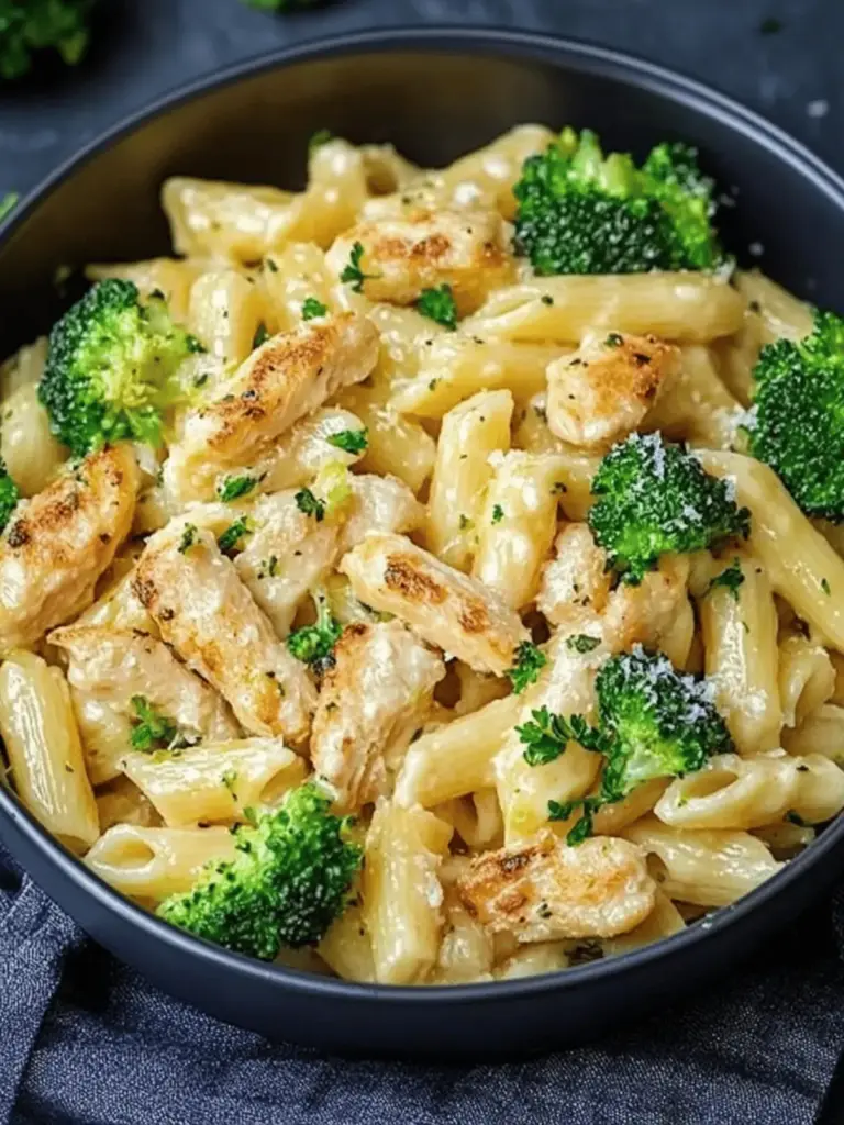 Cremige Hähnchen Brokkoli Pasta