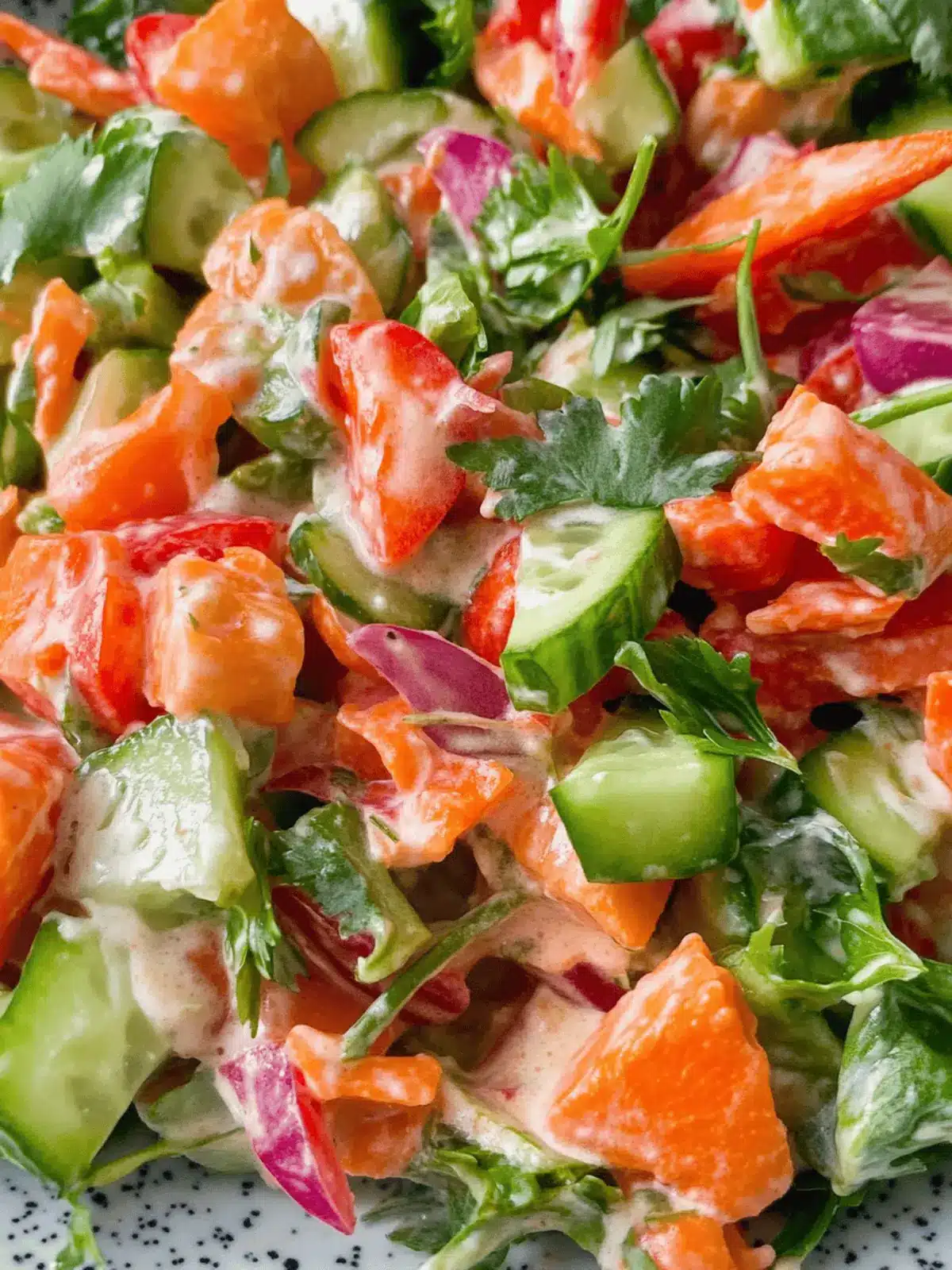 Fitness-Salat mit veganem Joghurtdressing und Karotten