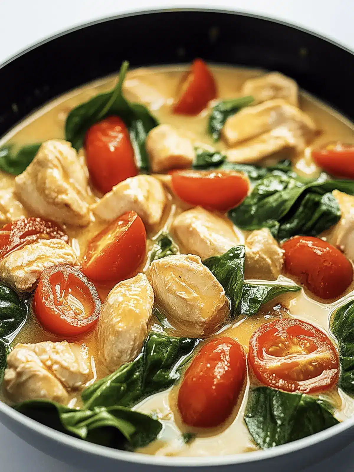 Keto Hähnchen-Spinat-Tomaten-Pfanne ganz schnell genießen 4 Keto Chicken Spinach Tomato Pan