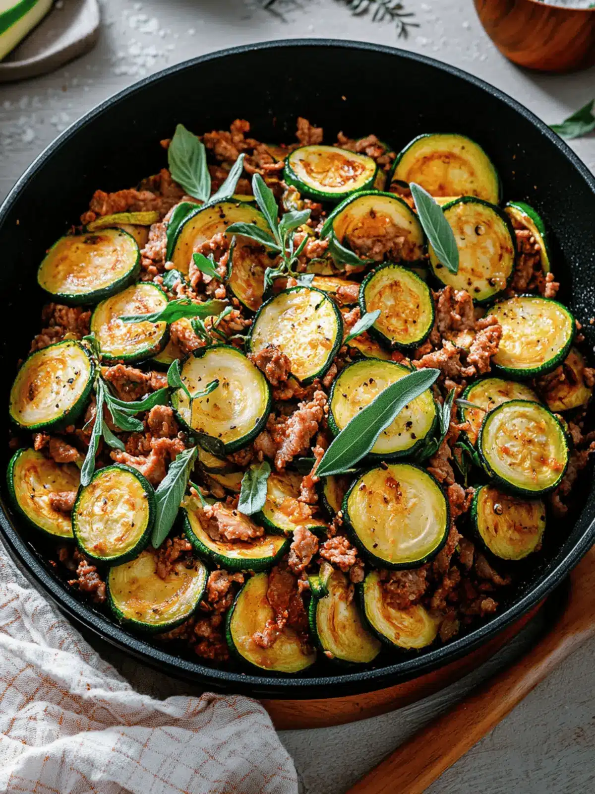 Schnelle Zucchini Hackfleisch Pfanne