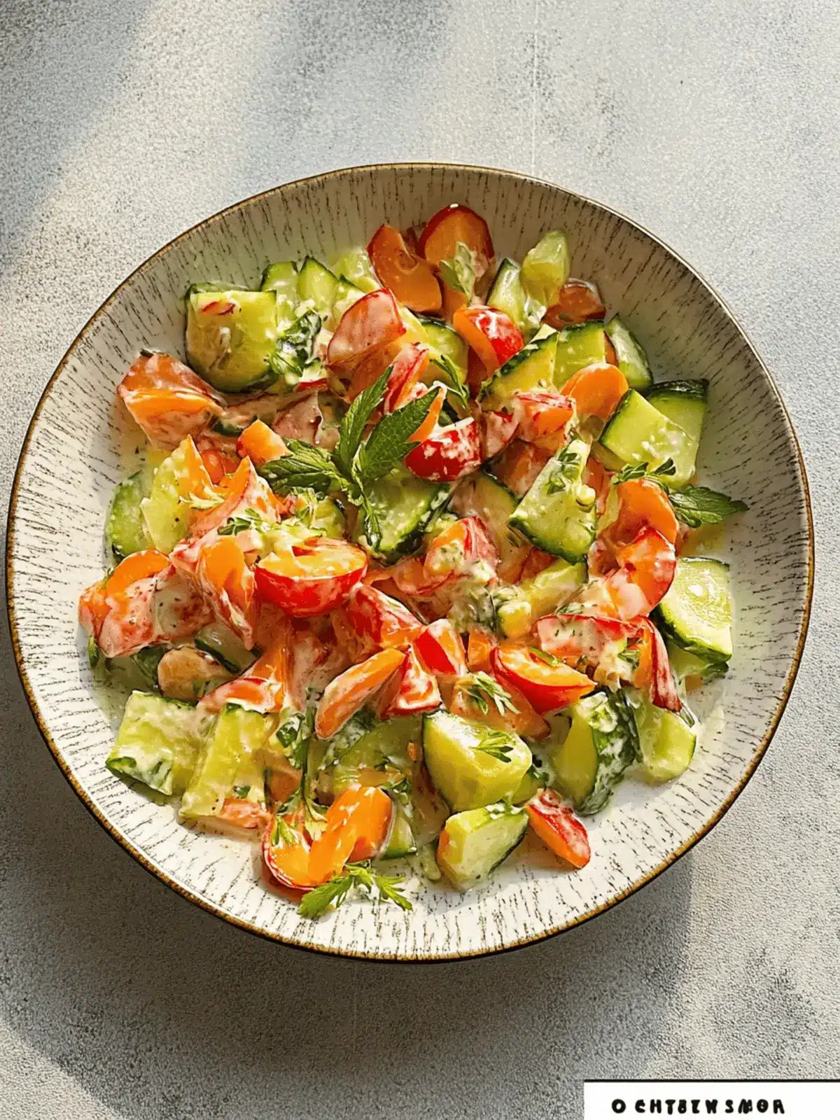 Fitness-Salat mit veganem Joghurtdressing und Karotten