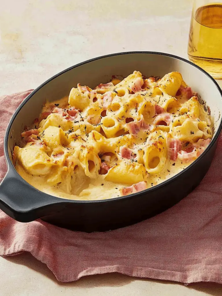 Tortellini casserole with cheese sauce