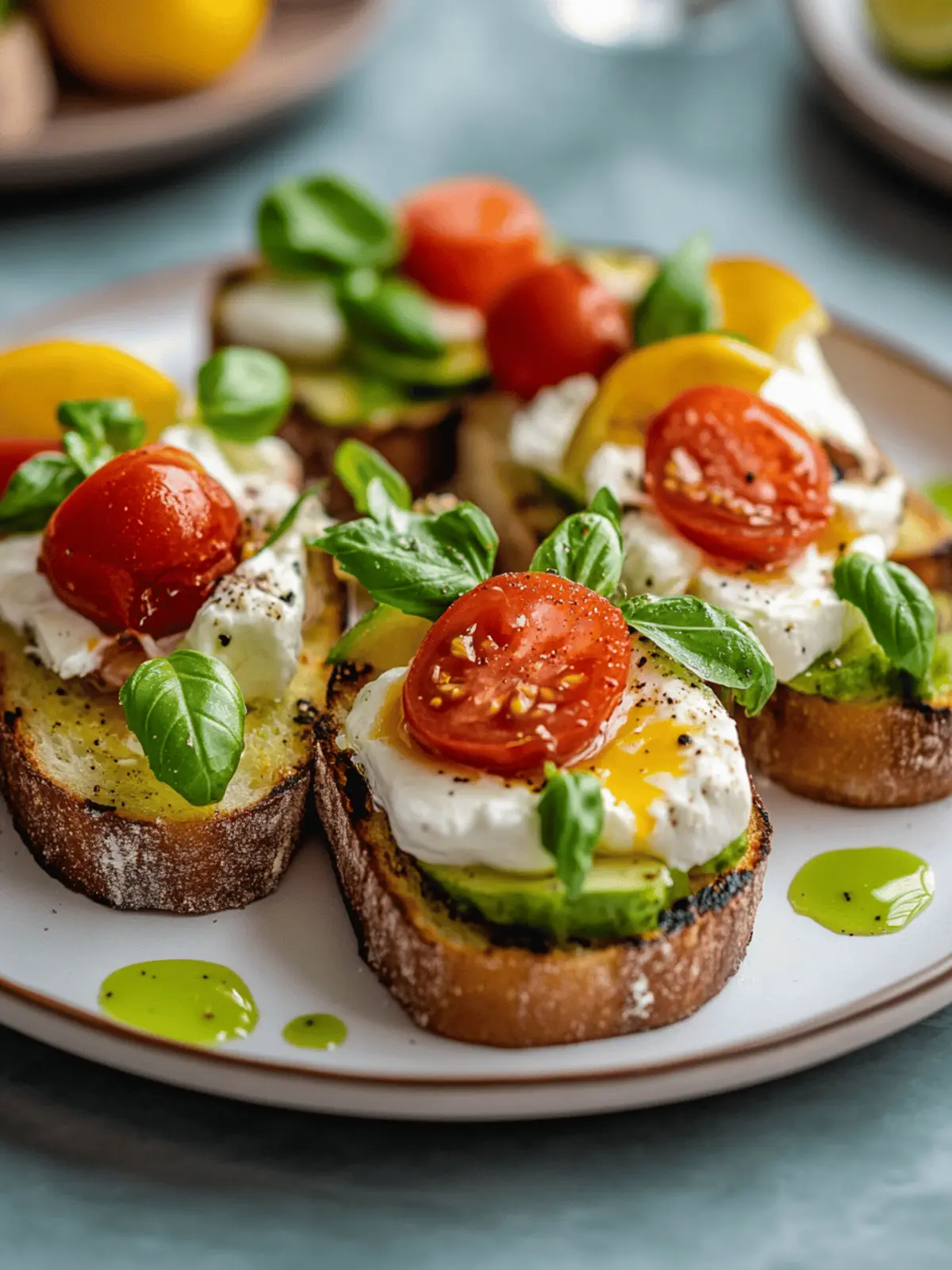 Avocado Burrata Bruschetta für den perfekten Brunch 2 Avocado Burrata Bruschetta