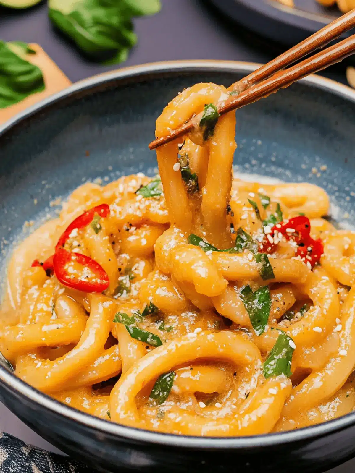 Erdnussbutter Udon Nudeln