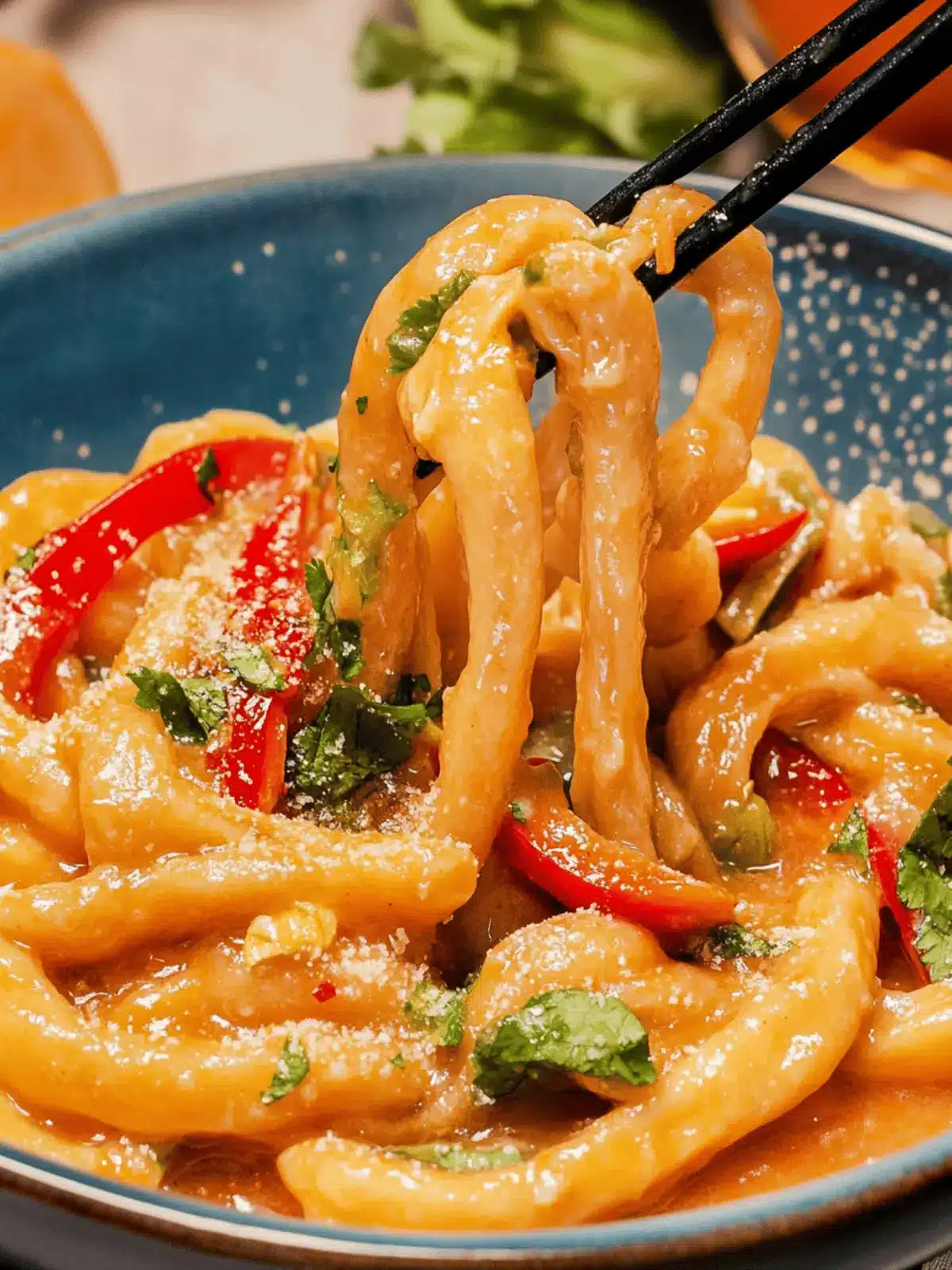 Erdnussbutter Udon Nudeln