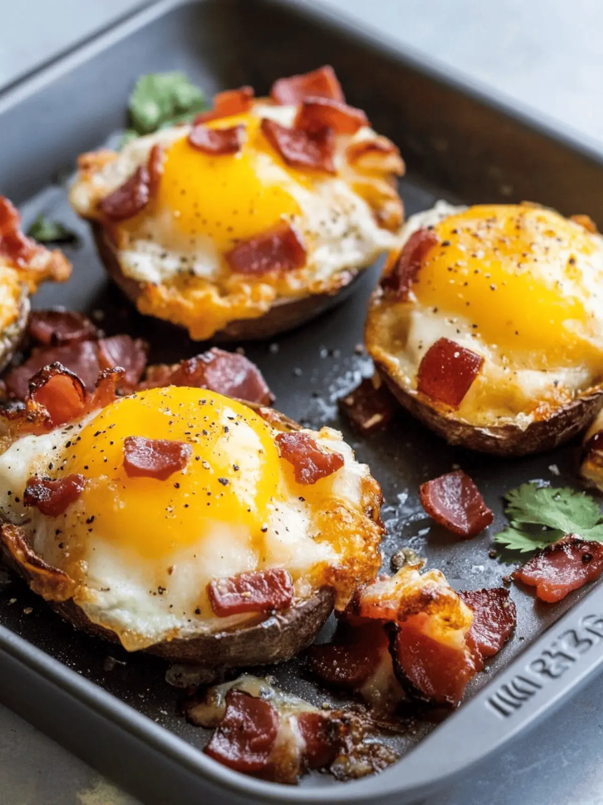 Gefüllte Frühstückskartoffeln
