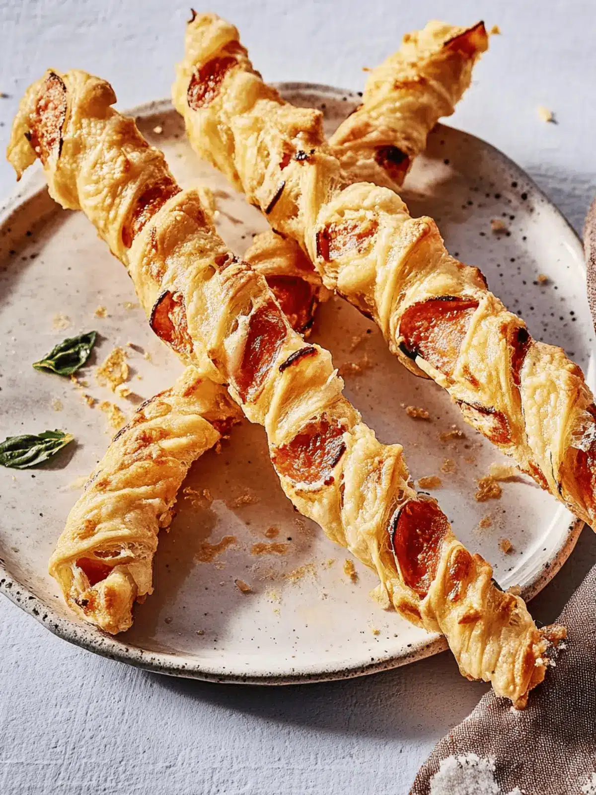 Crispy Puff Pastry Ham Cheese