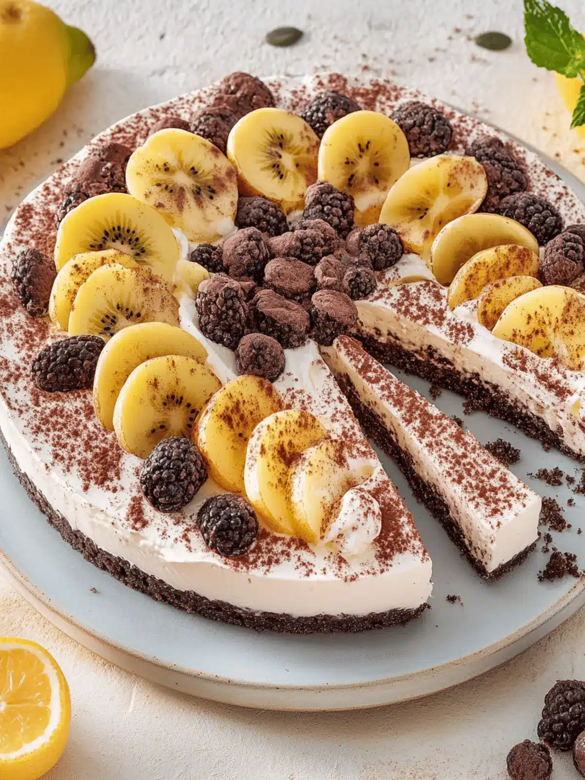 Bananensplitttorte ohne Backen – Vegan und Glutenfrei 2 Bananensplitttorte