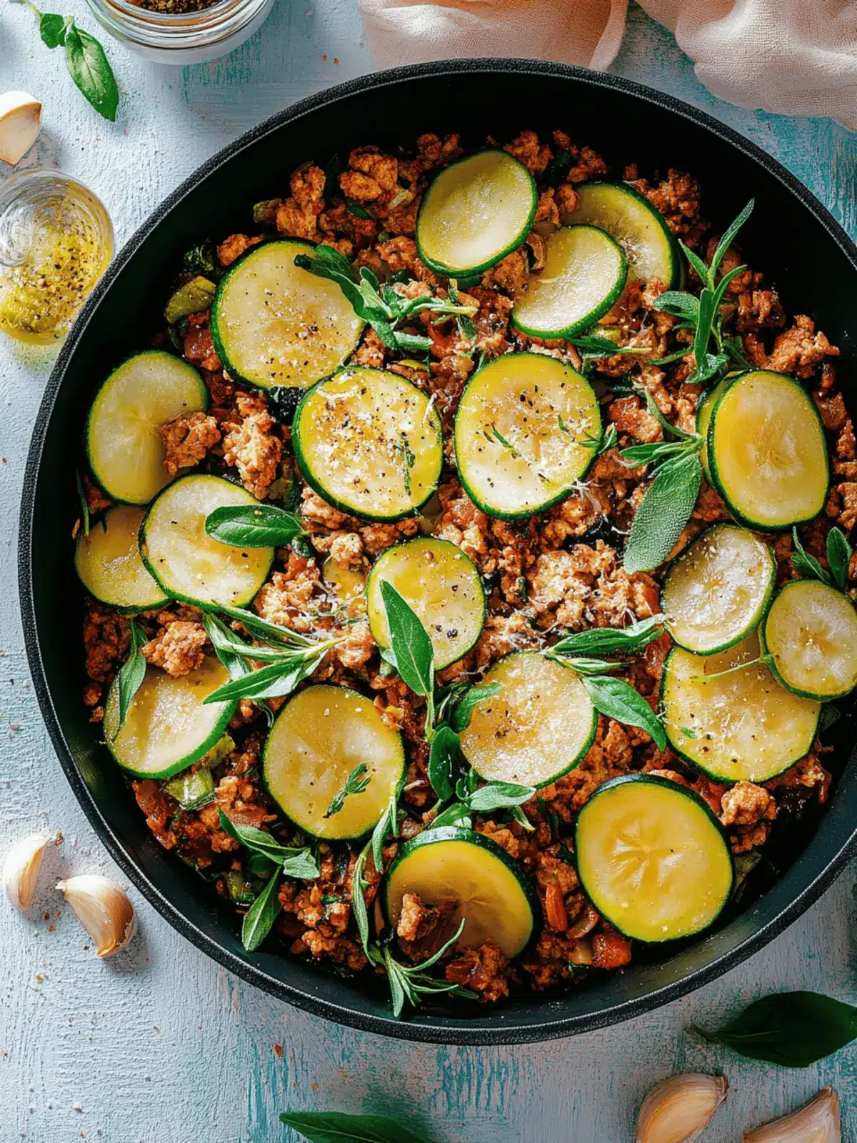 Schnelle Zucchini Hackfleisch Pfanne