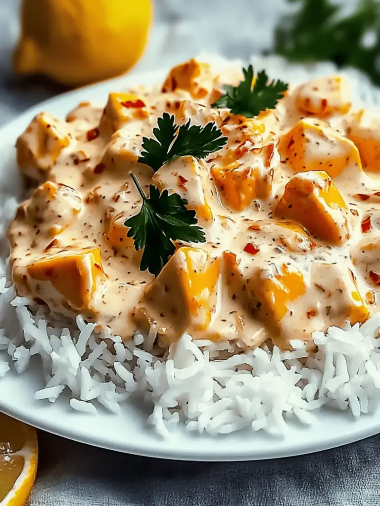 Cremiges Hähnchen mit Reis
