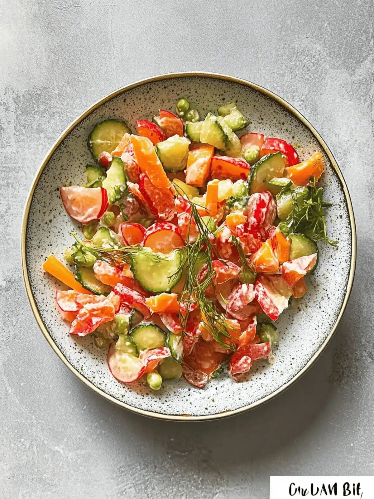 Fitness-Salat mit veganem Joghurtdressing und Karotten