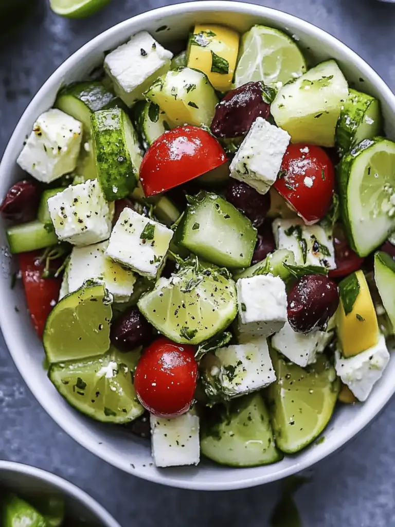 Einfache Avocado & Feta Griechischer Salat