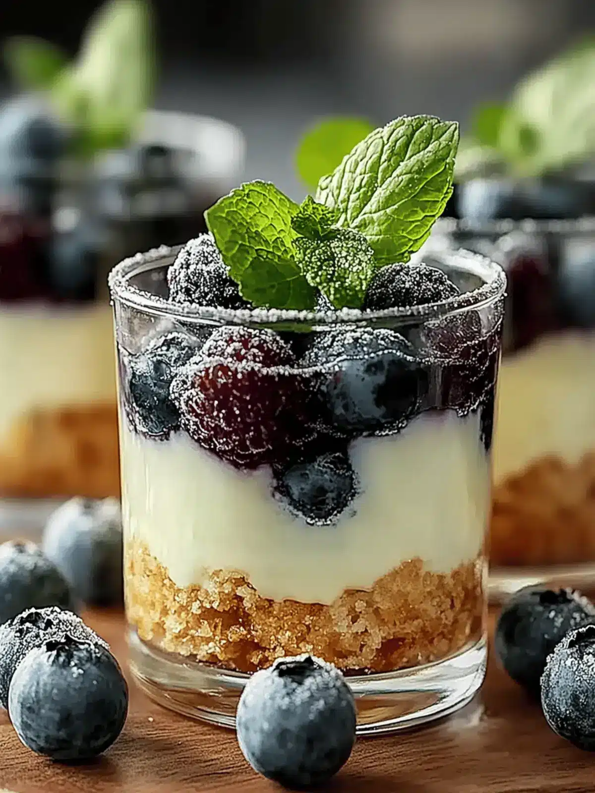 Blaubeer Glück No-Bake Käsekuchen Becher Rezept für den Sommer 3 Blaubeer Glück No-Bake Käsekuchen Becher Rezept