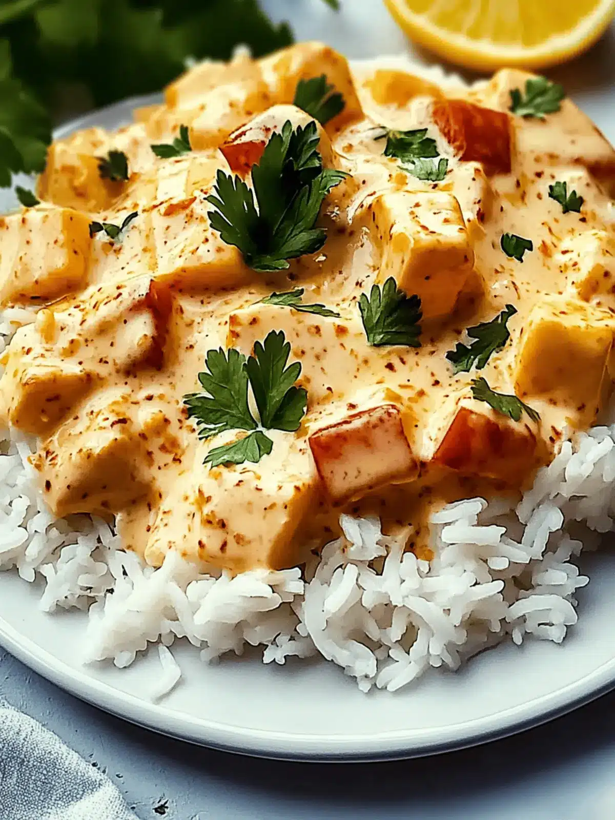 Cremiges Hähnchen mit Reis für perfekten Genuss 4 Cremiges Hähnchen mit Reis