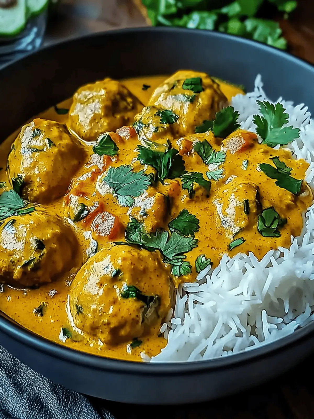 Vegane Linsenknödel in Curry-Sauce