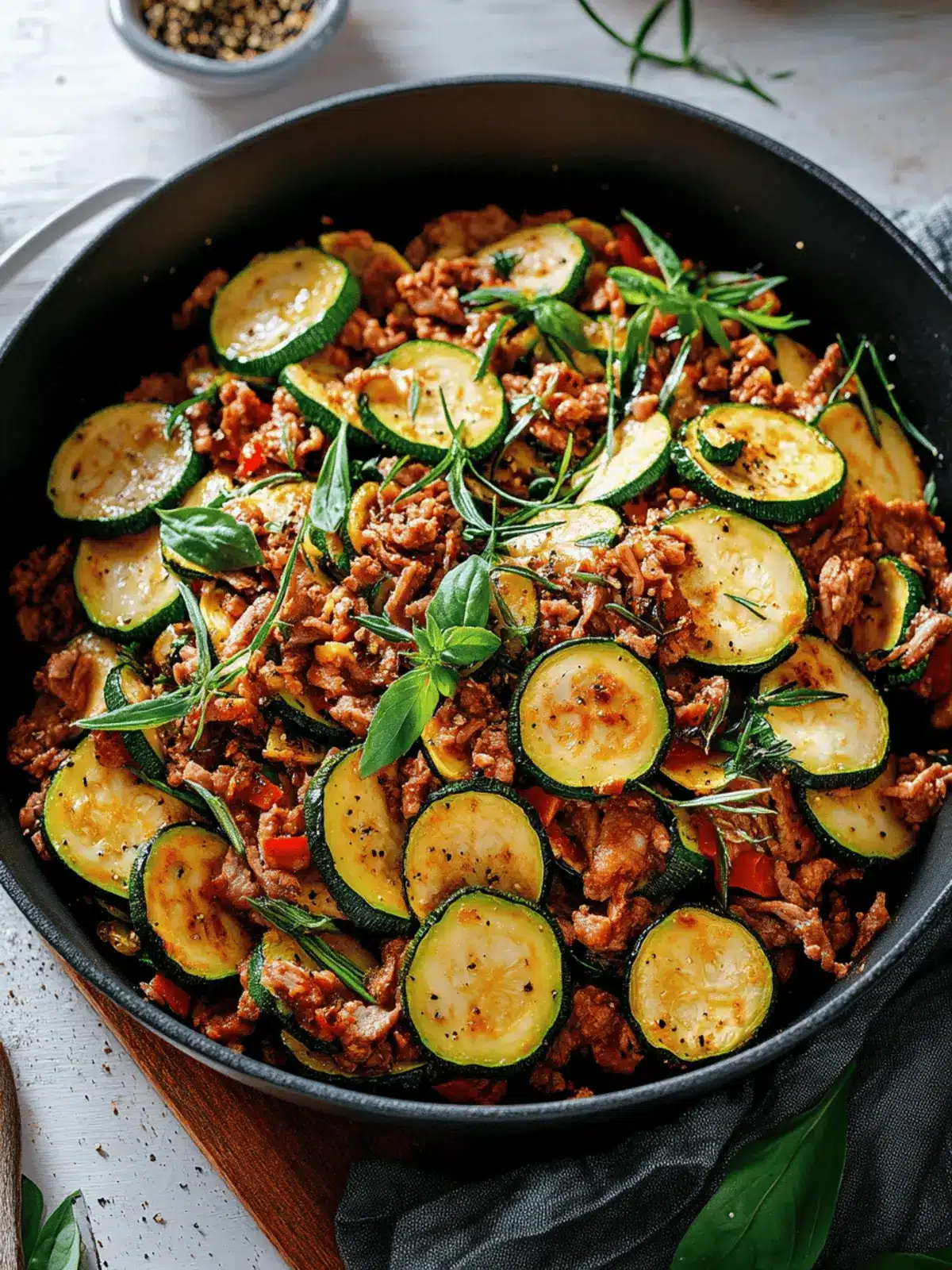 Schnelle Zucchini Hackfleisch Pfanne