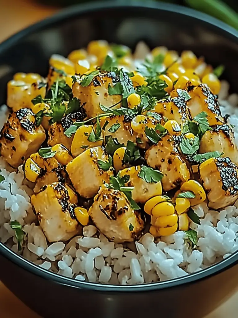 Street Corn Hähnchen Reis Schüssel
