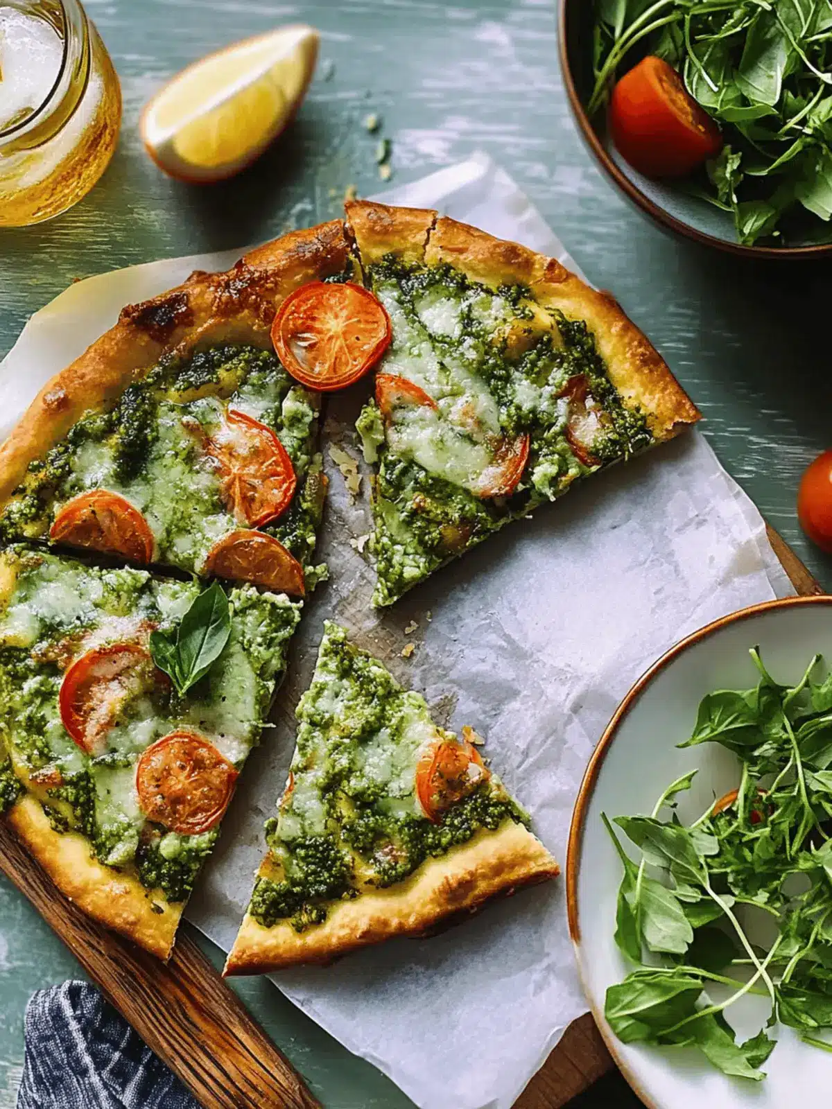 Pizzaschnecken mit Pesto und Mozzarella