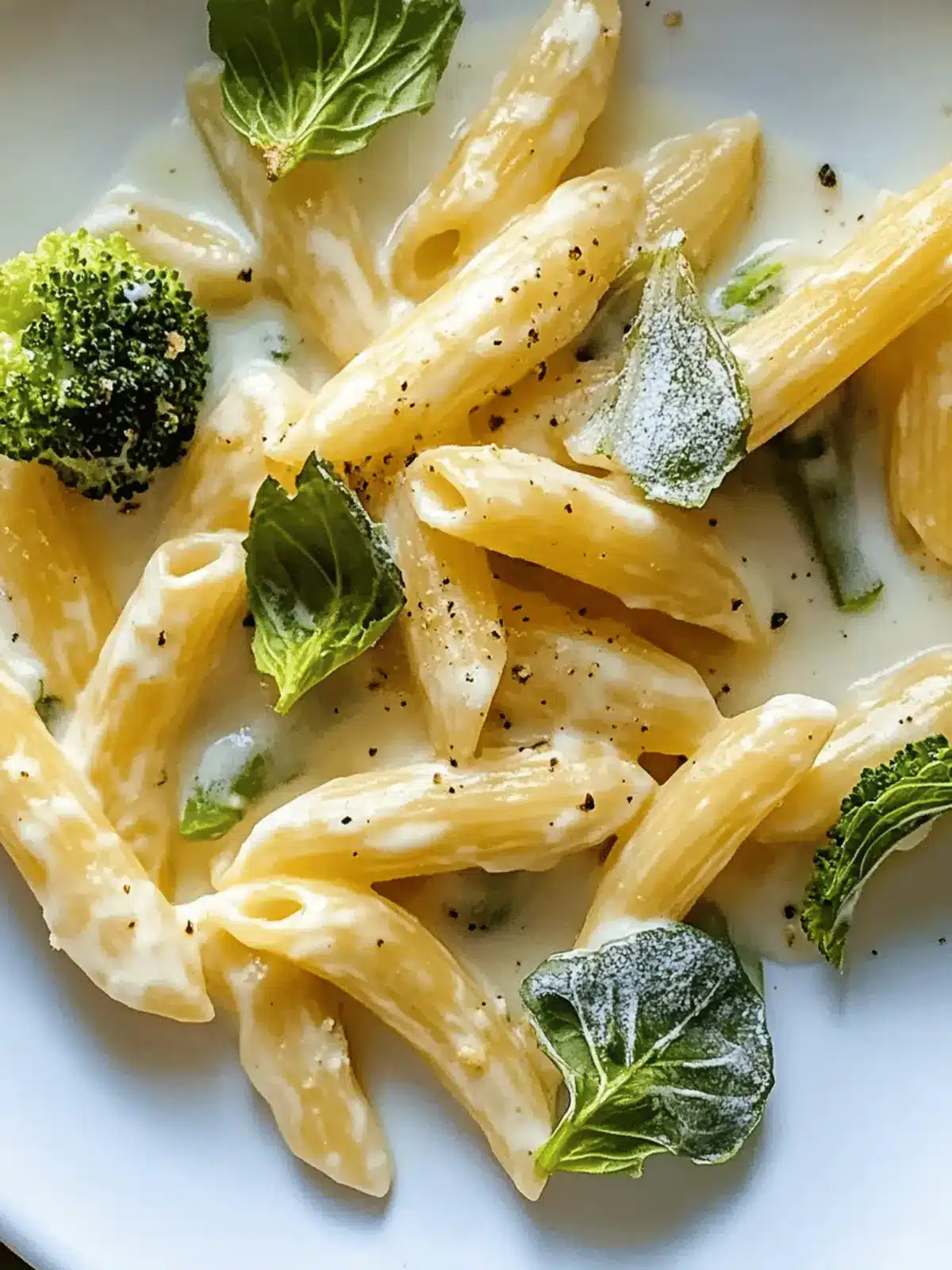 Pasta mit Brokkoli in Sahnesoße