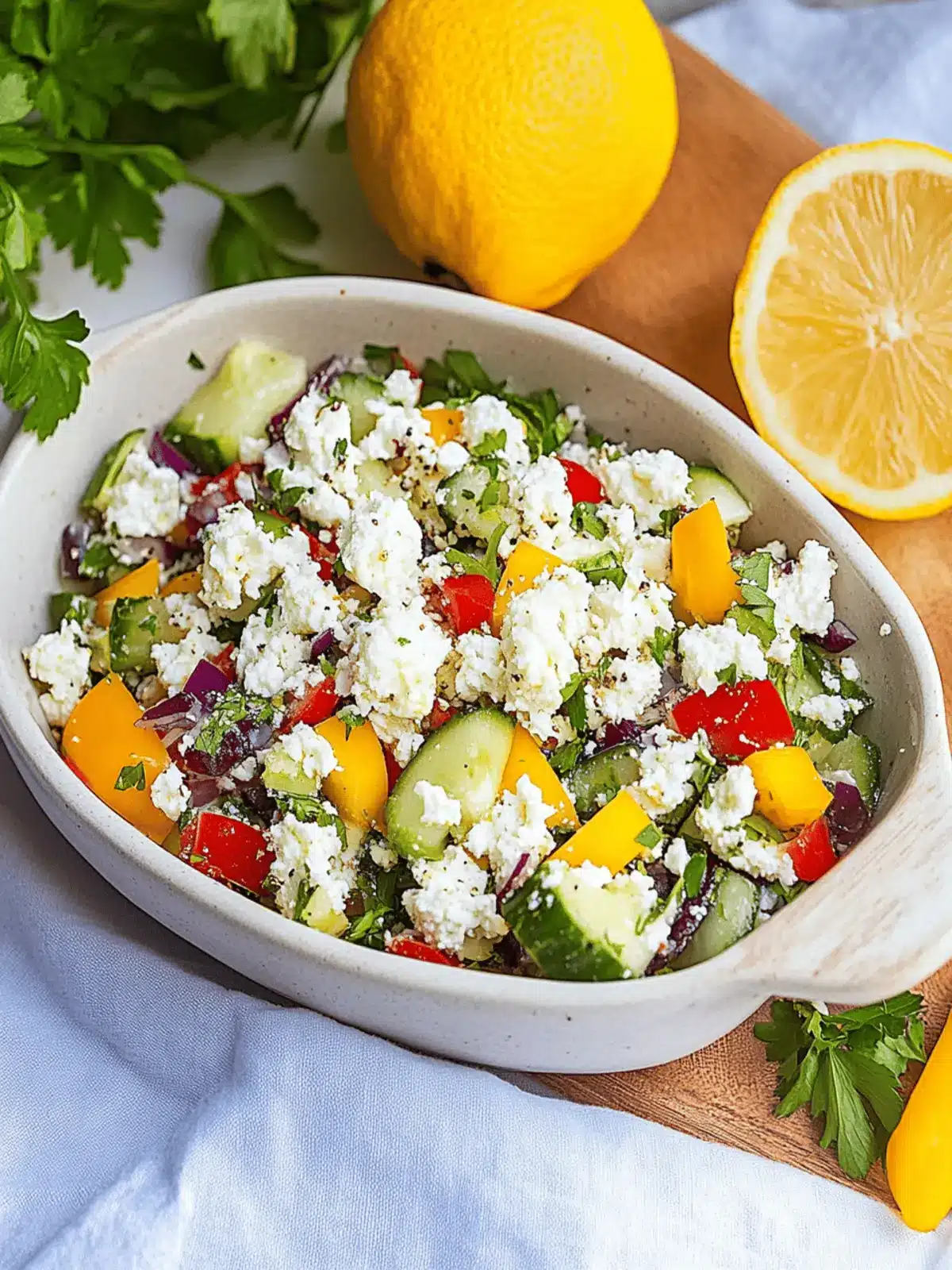 Paprika-Mais-Salat mit Feta & Joghurt-Dressing