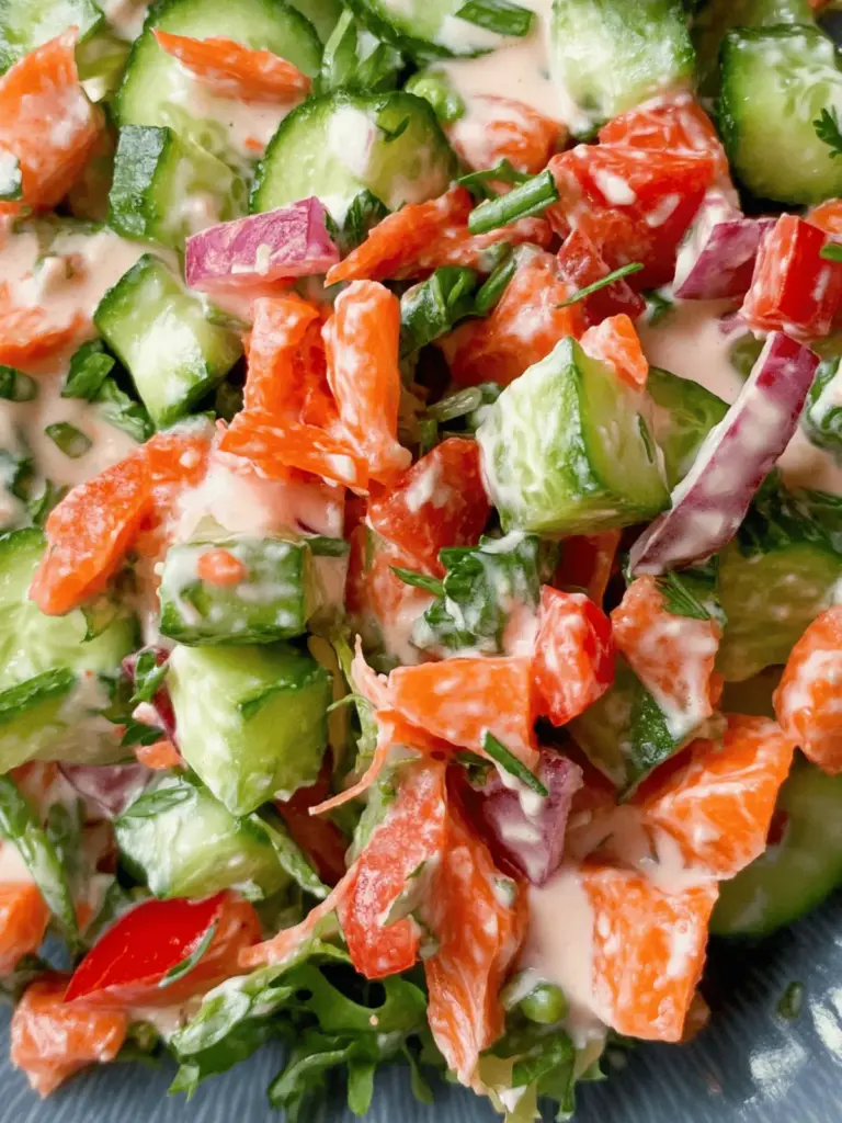 Fitness-Salat mit veganem Joghurtdressing und Karotten