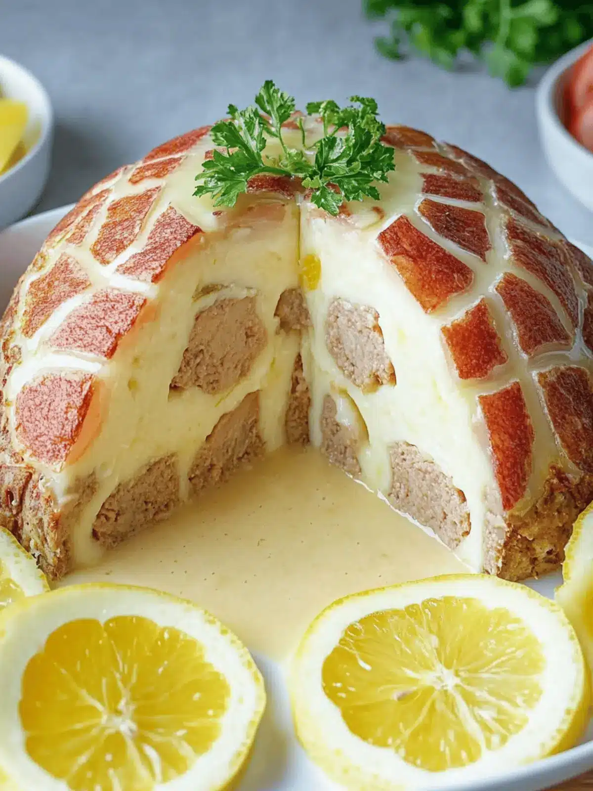Blumenkohlbombe mit Hackfleisch