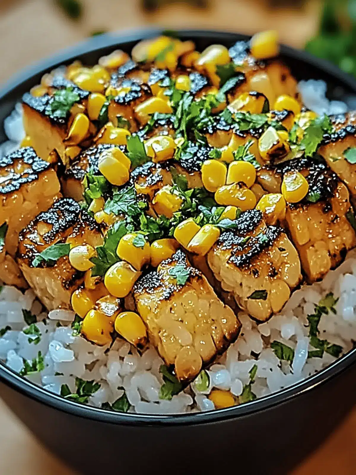 Street Corn Hähnchen Reis Schüssel