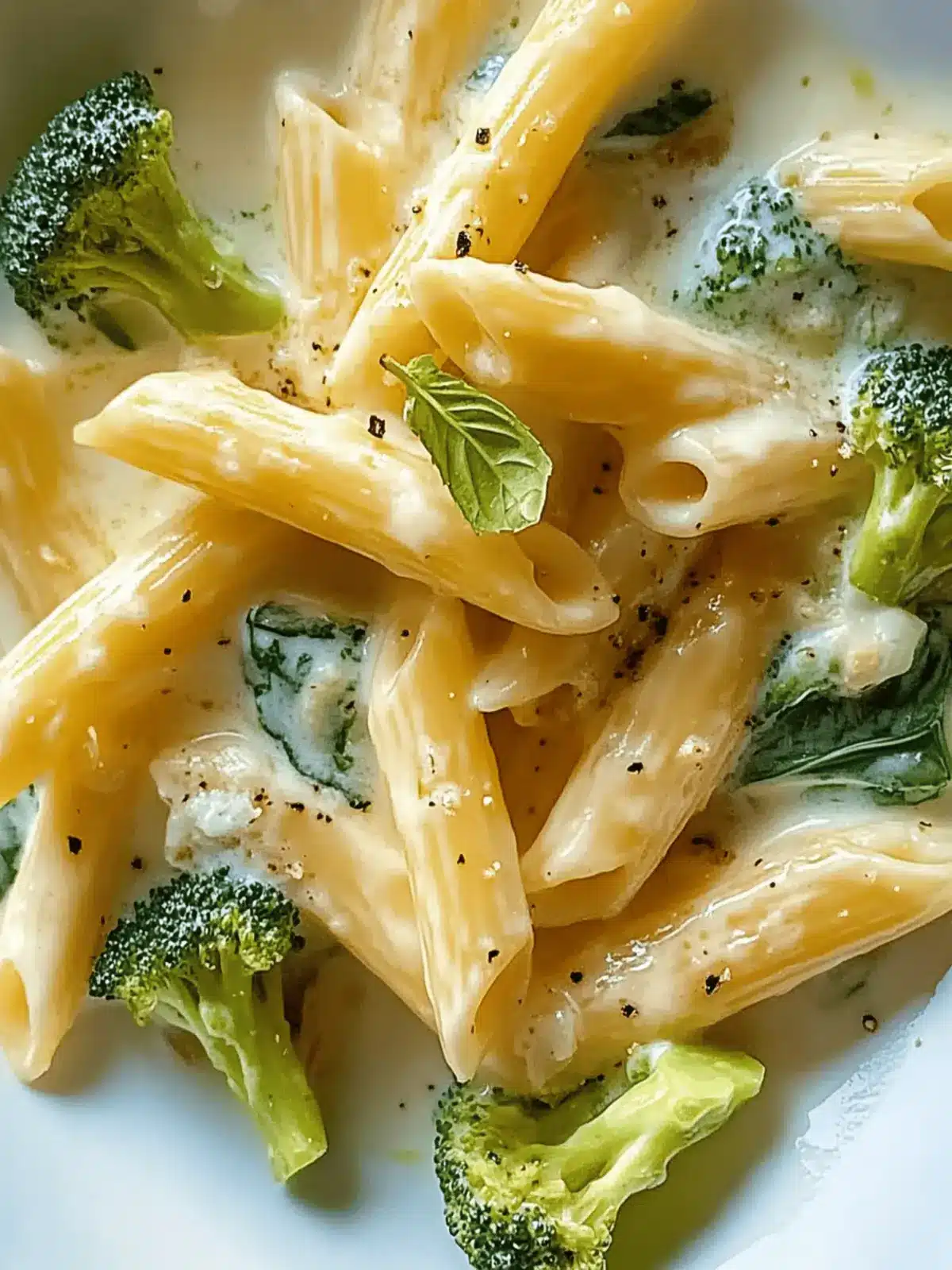 Pasta mit Brokkoli in Sahnesoße