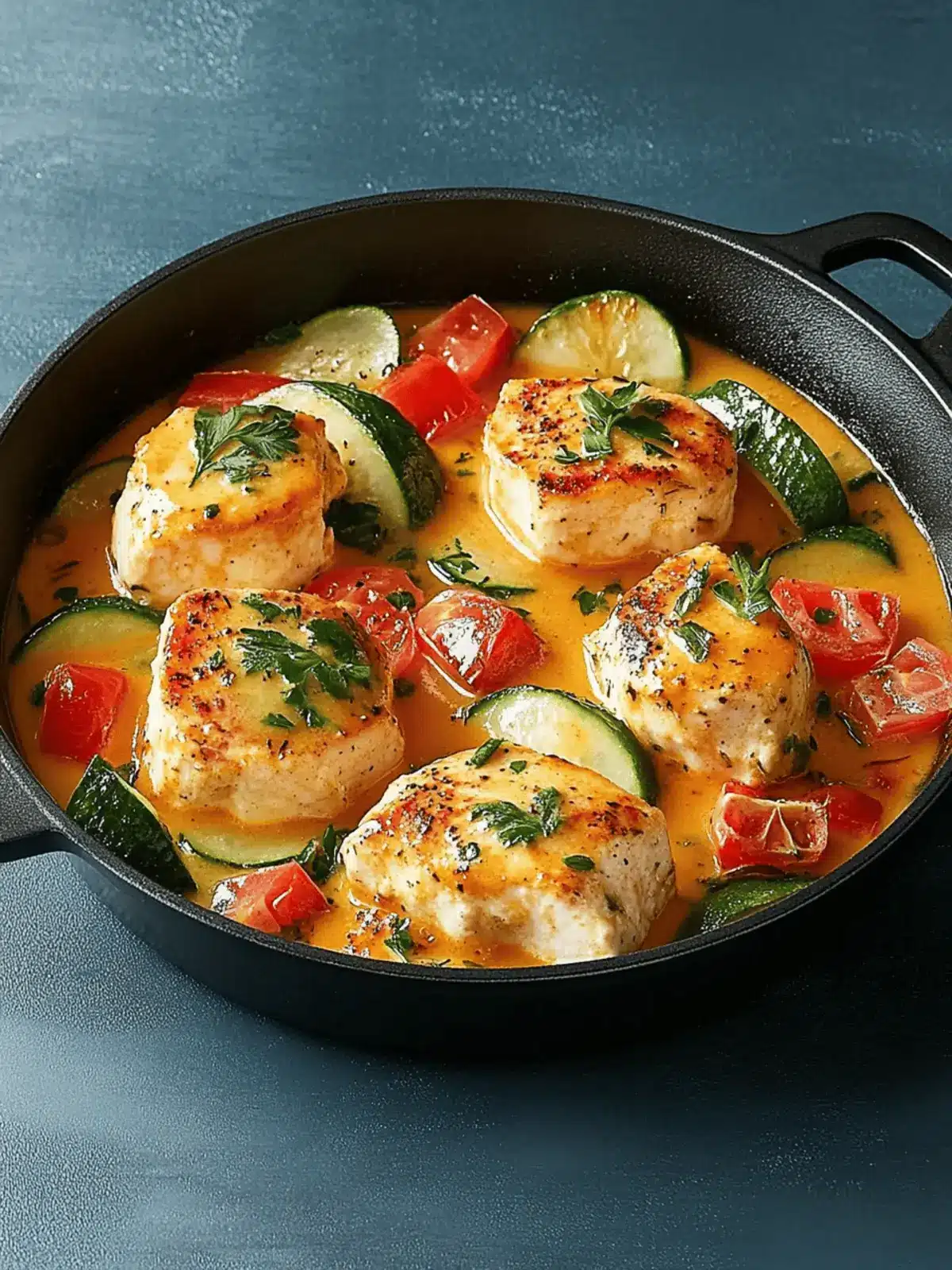Paprika-Zucchini-Sahne-Hähnchen für schnelles Abendessen 4 Paprika-Zucchini-Sahne-Hähnchen