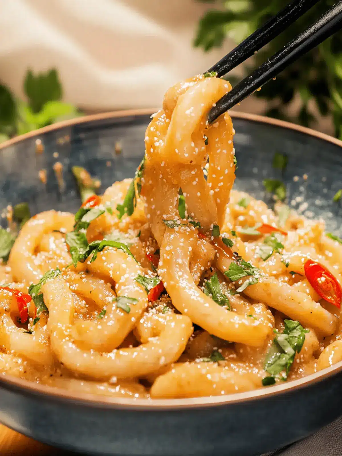 Erdnussbutter Udon Nudeln