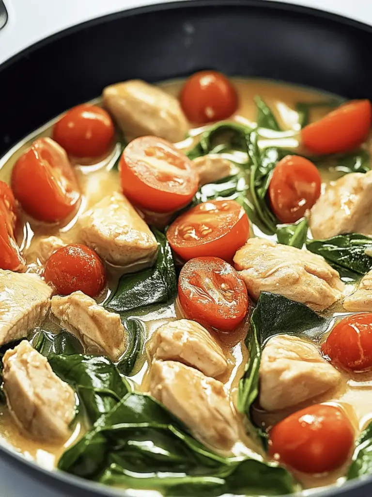 Keto Chicken Spinach Tomato Pan
