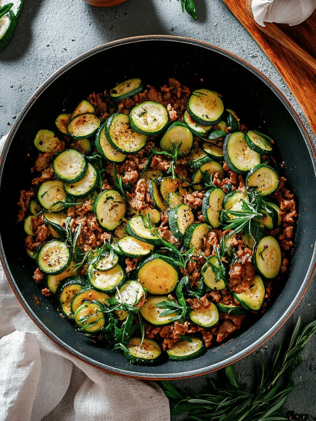 Schnelle Zucchini Hackfleisch Pfanne