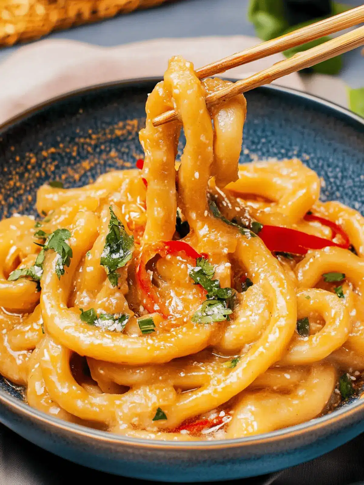 Erdnussbutter Udon Nudeln