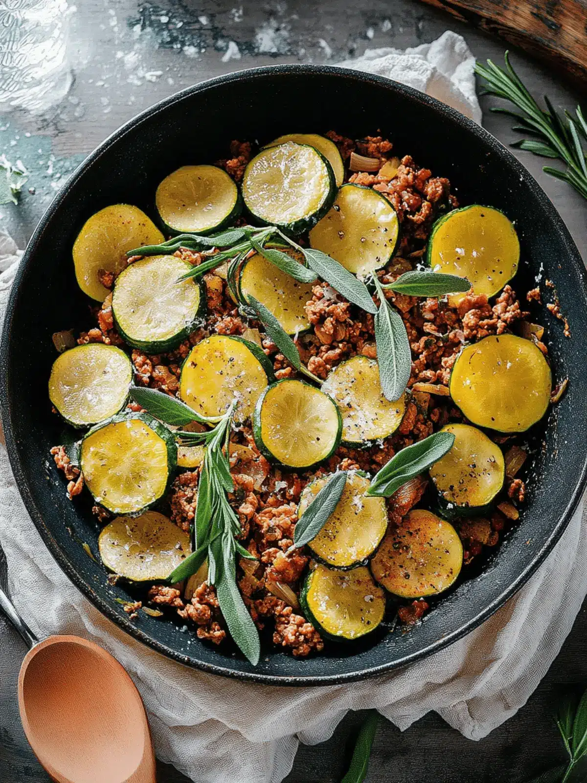 Schnelle Zucchini Hackfleisch Pfanne