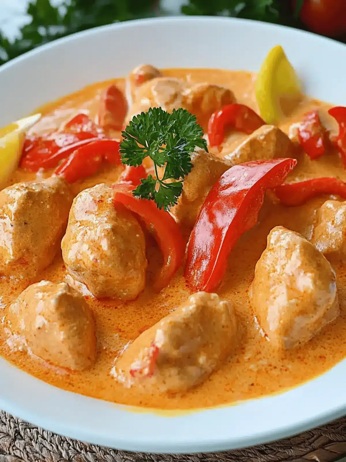 Paprika-Sahne-Hähnchen: Schnelles Familienessen genießen 2 Paprika-Sahne-Hähnchen