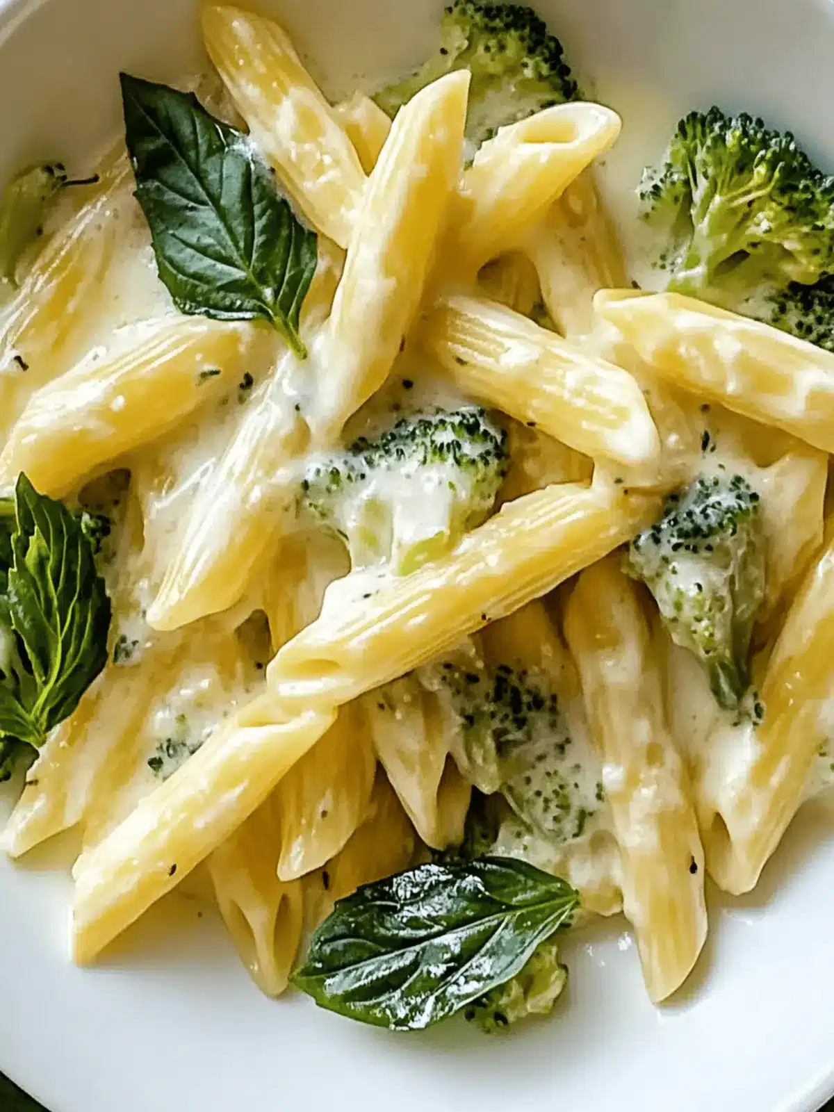 Pasta mit Brokkoli in Sahnesoße