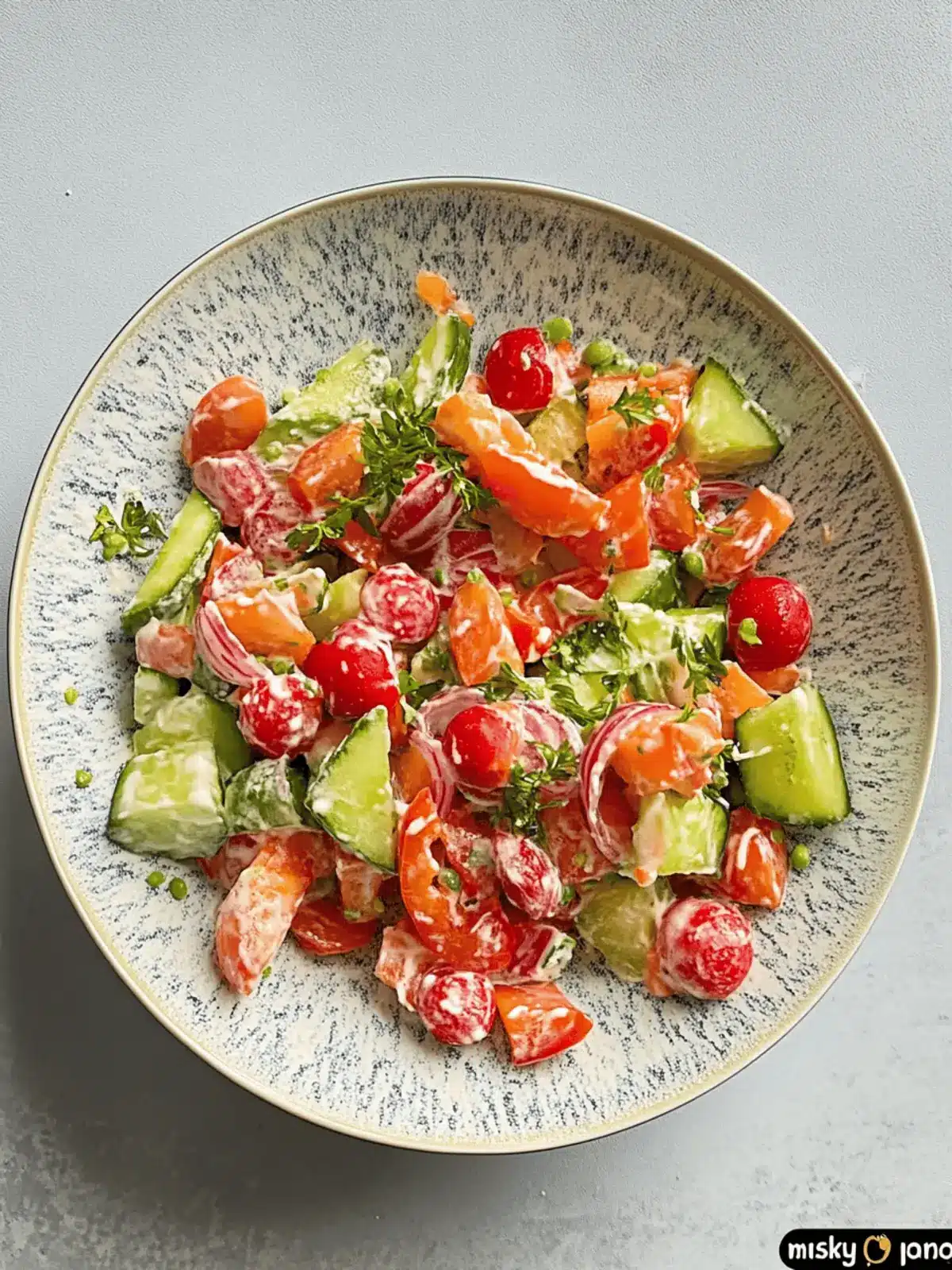 Fitness-Salat mit veganem Joghurtdressing und Karotten