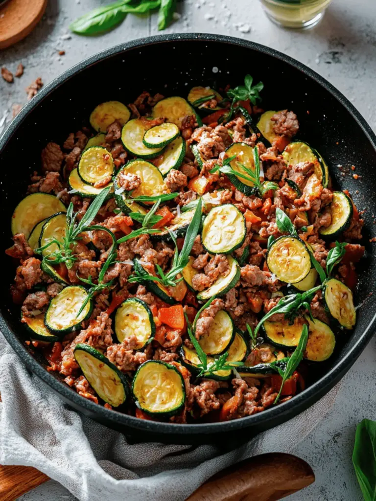 Schnelle Zucchini Hackfleisch Pfanne