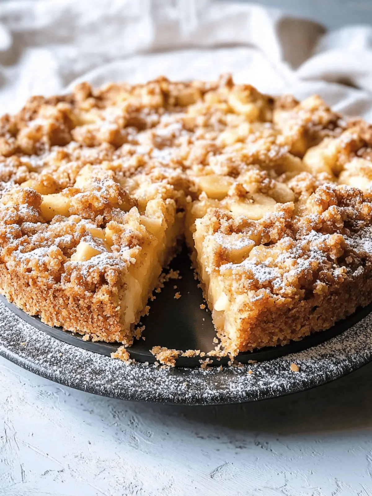 Vegan Apfelkuchen mit Zimtkrümeln für alle 3 Vegan apple pie with cinnamon crumbs