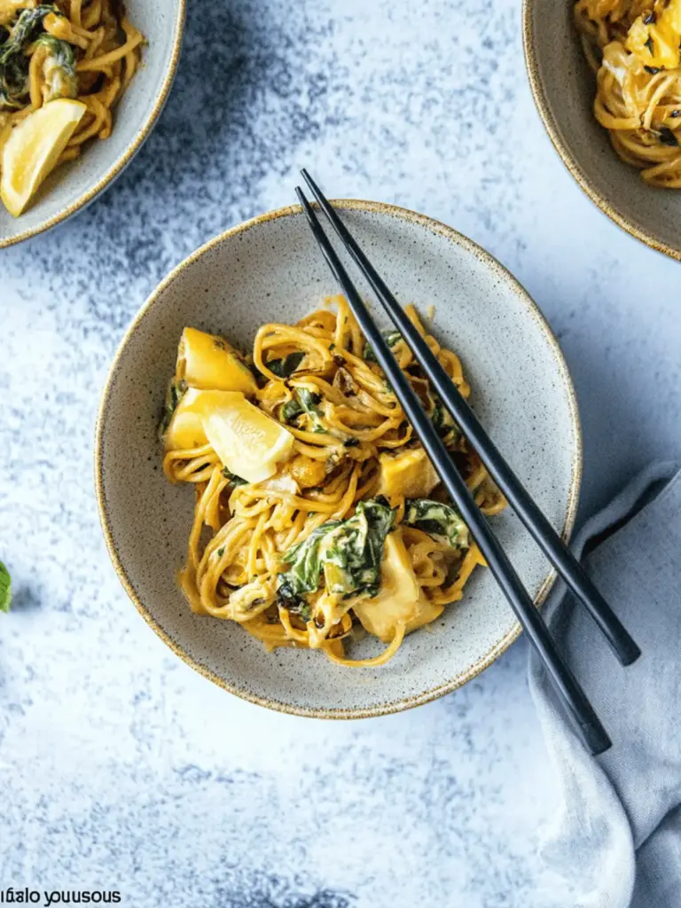 Mie-Nudeln mit Erdnuss-Sauce
