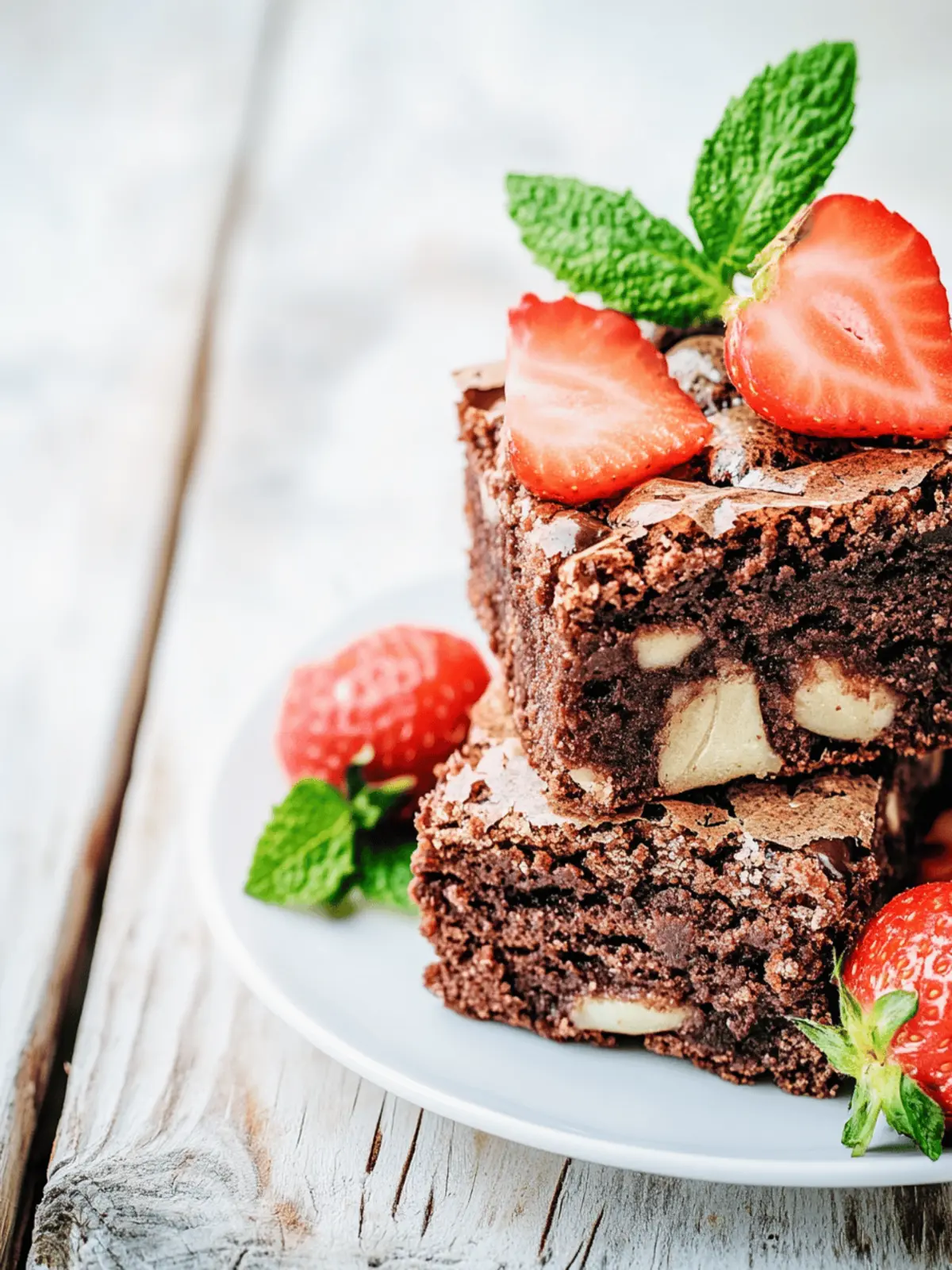 Schokoladen Erdbeer Brownies – Fudgy Genuss für dich 4 Schokoladen Erdbeer Brownies