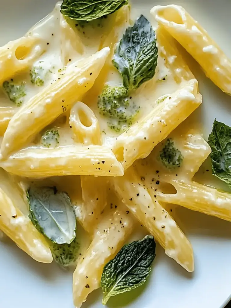 Pasta mit Brokkoli in Sahnesoße