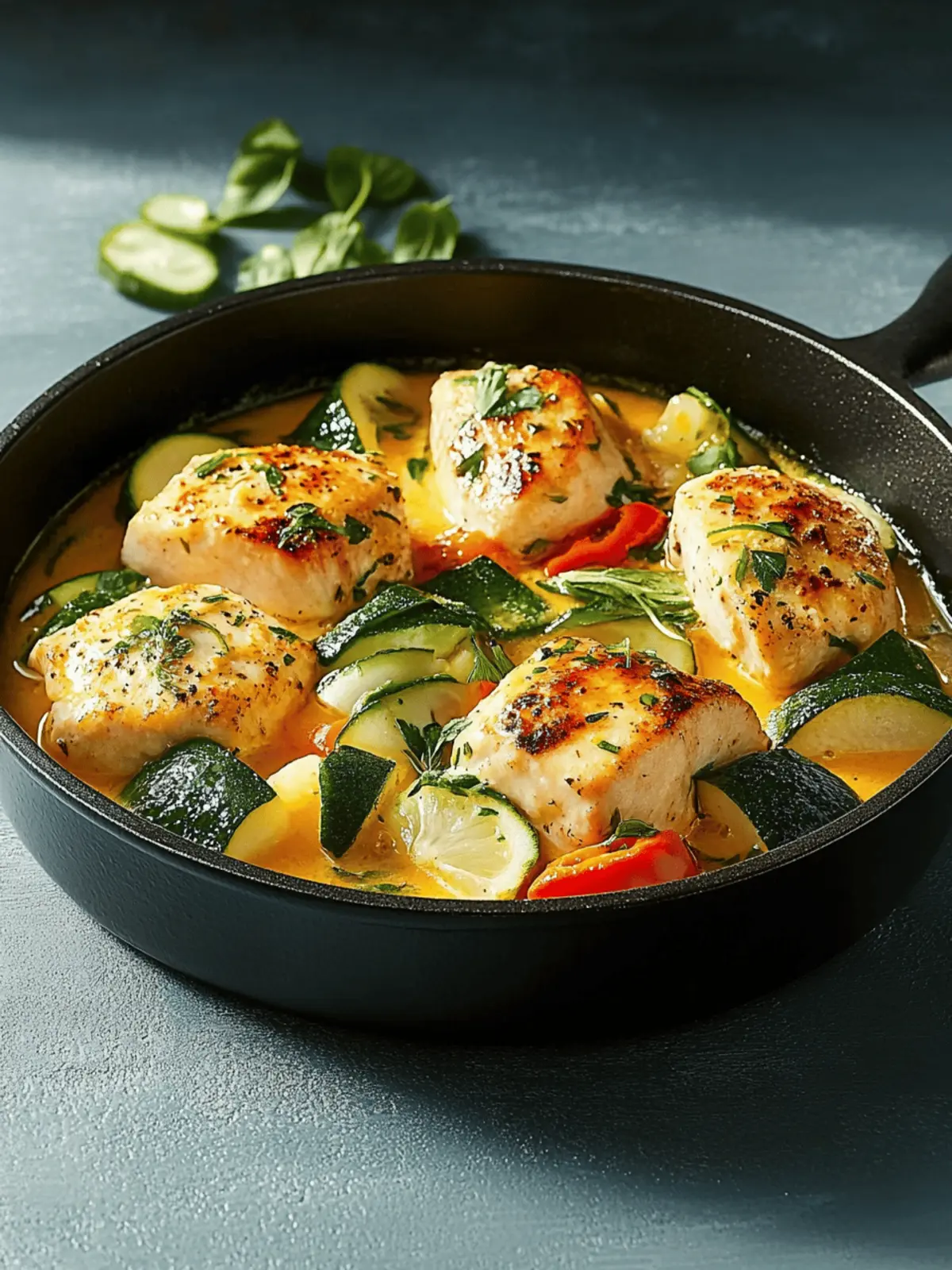 Paprika-Zucchini-Sahne-Hähnchen für schnelles Abendessen 2 Paprika-Zucchini-Sahne-Hähnchen