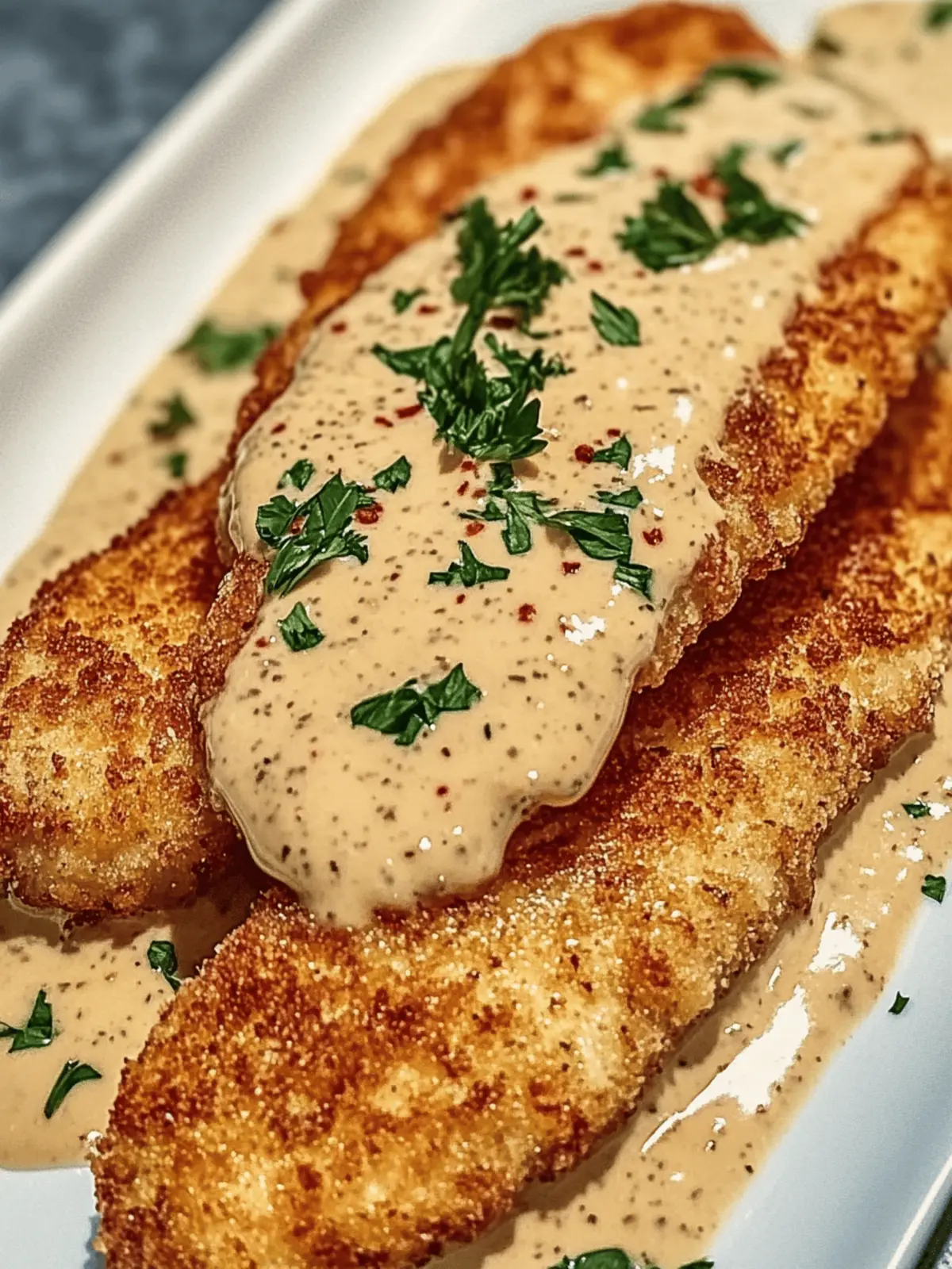 Crispy Parmesan Chicken mit Alfredo-Sauce Rezept 3 Crispy Parmesan Chicken with Alfredo Sauce
