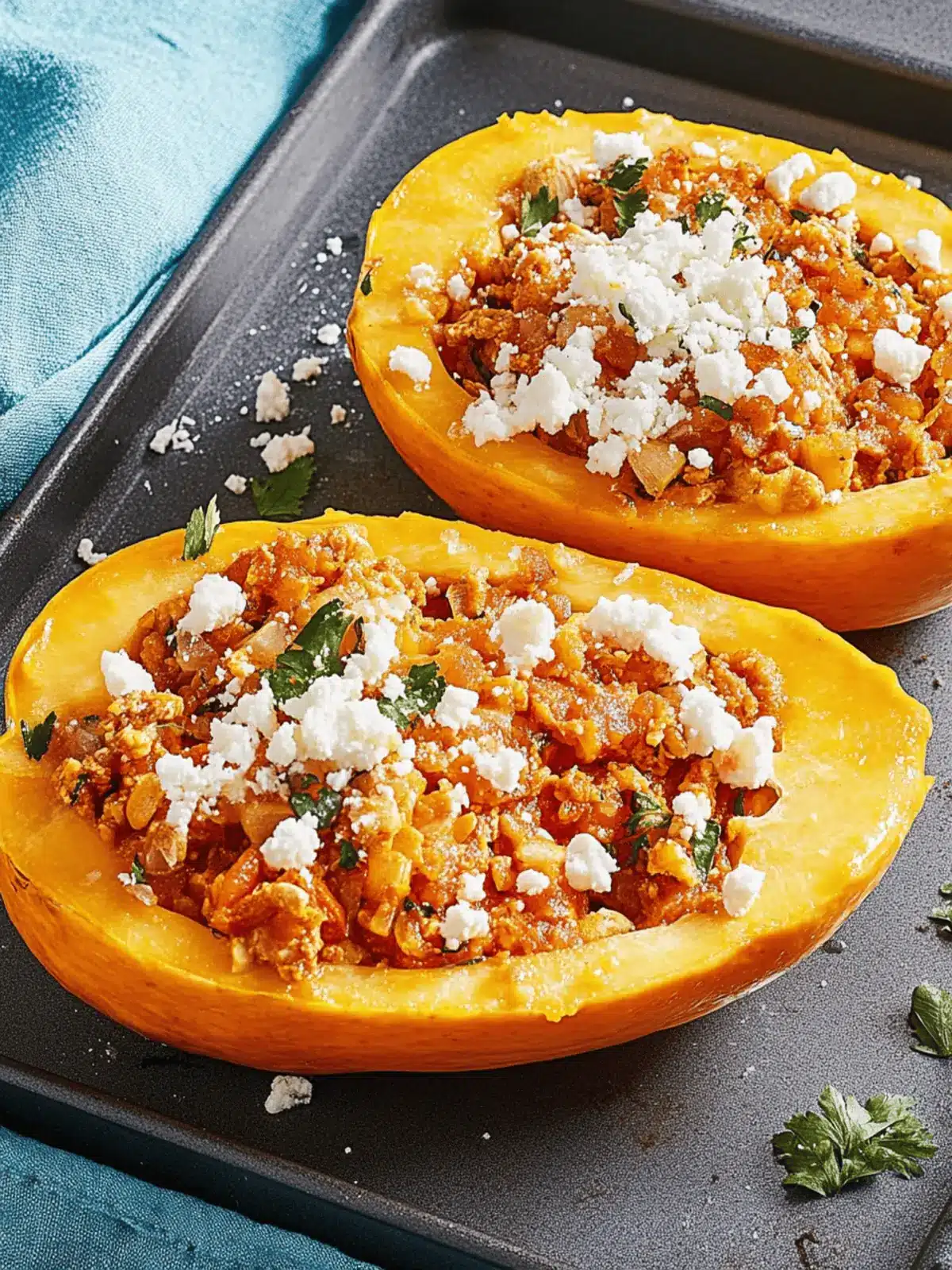 Herbstlicher Gefüllter Kürbis mit Linsen und Käse 2 Gefüllter Kürbis