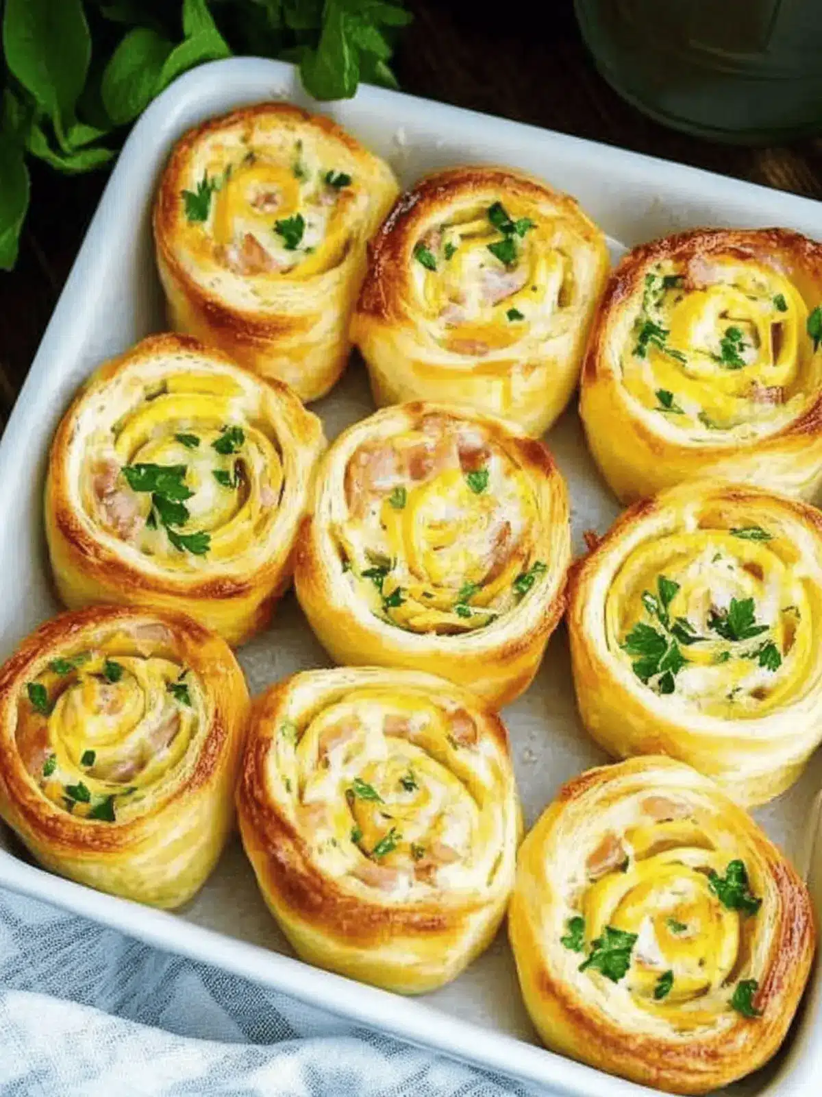 Frühstücksrollen mit Rührei und knusprigem Bacon 4 Frühstücksrollen mit Rührei