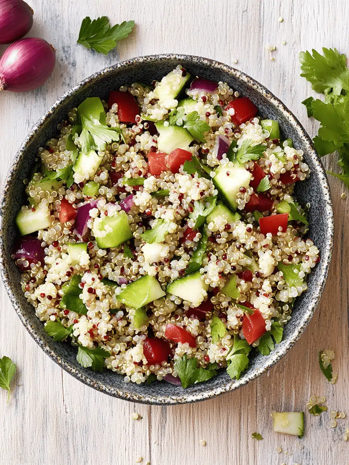 Frischer Quinoa-Salat mit Gemüse und Feta 4 Quinoa-Salat